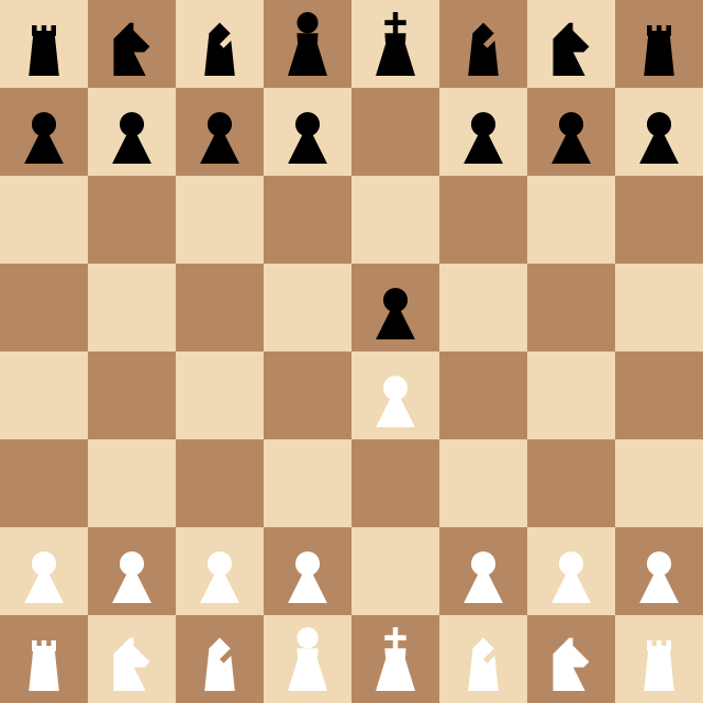 Board for 1. e4 e5